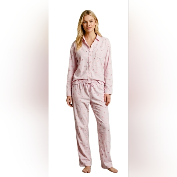 Ralph Lauren Other - Lauren Ralph Lauren Pink Floral Flannel Pajama Set - Small